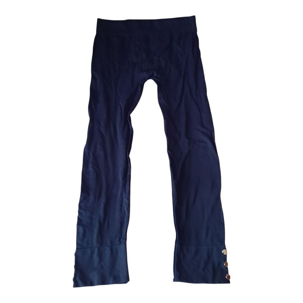 Choices Dark Blue Leggings with Button Details